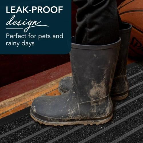 ubdyo Extra Durable Door Mat - Dirt Trapping Outdoor Welcome Mats - Non-Slip Outdoor Indoor Entrance - Low Profile Front Doormat (36 x 24, Bright Black)