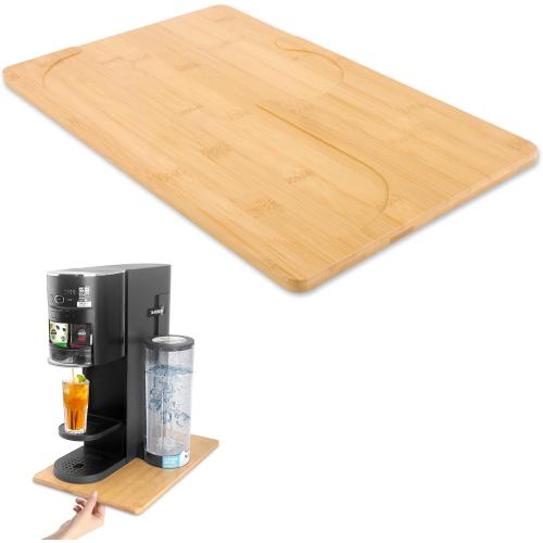 Compatible with Ninja Thirsti Drink System Bamboo Slider - Appliance Slider for Soda Maker, Kitchen Countertop Storage Mover Sliding Tray for Ninja Soda Machine