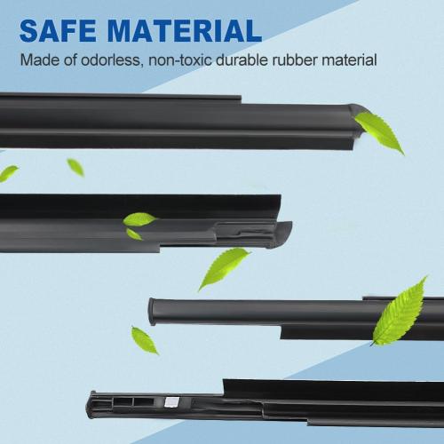JDMON 4PC Door Window Moulding Weatherstrip Compatible with Toyota Yaris 2005-2011, Vitz 2005-2010, Outer Weather Stripping Trim Seal Replacement for 68160-52110, 68210-52110, 68180-52100, 68230-52100