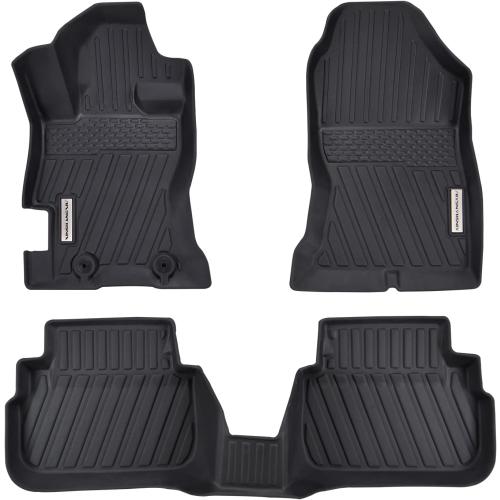 Floor Mats Compatible for 2018-2023 Subaru Crosstrek /2017-2023 Subaru Impreza, TPE All Weather Protection Slush 1st & 2nd Row Floor Liners Black