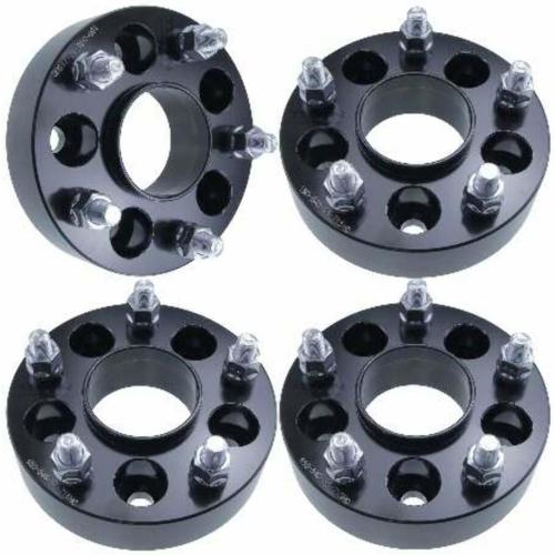 2 Inch Hub-Centric Wheel Adapter Compatible with Jeep Wrangler TJ & YJ - 5x4.5 to 5x5 Bolt Pattern, 71.5mm Hub Bore, 1/2x20 Studs, 50mm Thick, 6061-T6 Billet Aluminum, Black - Set of 4