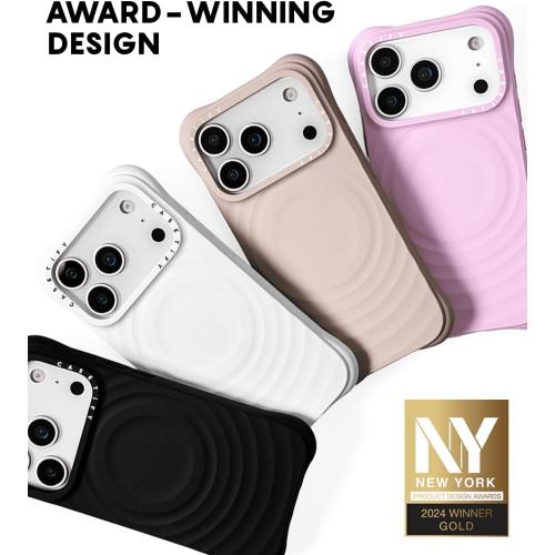 CASETiFY for iPhone 17 Pro Case - Ripple Compatible with MagSafe White | Silicone | Wave Textured | 6.6 ft. 2X Military Grade Drop Protection | White