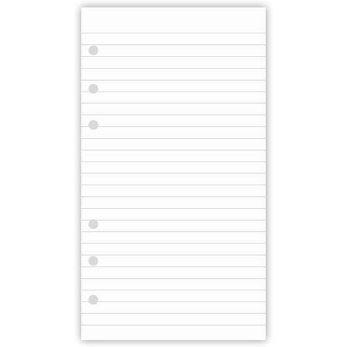 200 Sheets A6 Lined Paper for Filofax Personal Binder Planner, White 100gsm Ruled Pages, 6 Hole Punched, 3.75 x 6.75 Inch