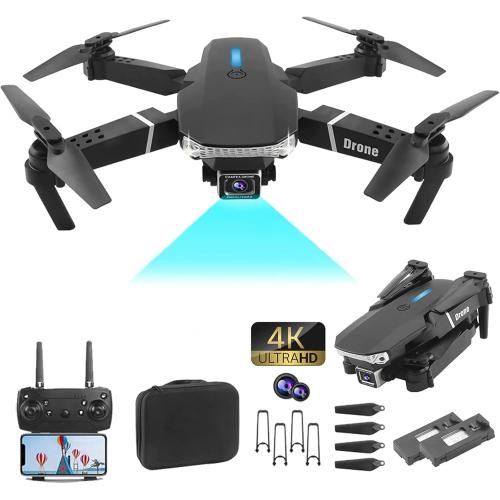 E88 Pro Drone with Camera, 4K HD Dual Camera Foldable FPV Drone Long Flight Time for Kids Beginners(Drone)
