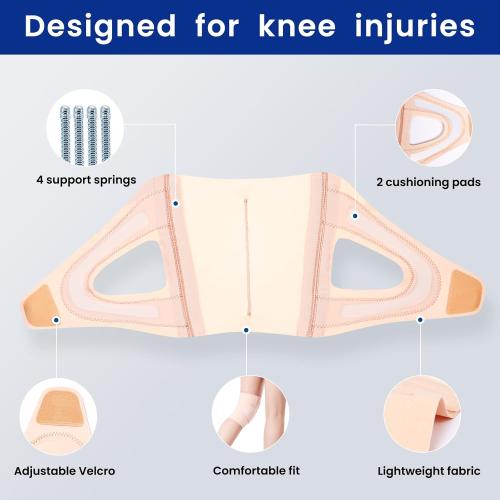 Galvaran Knee Brace for Women & Men, Relief Recovery Meniscus Tear, Arthritis Pain, ACL & MCL, Knee with Side Stabilizers，Adjustable Knee Support (Nude Pink, Medium)