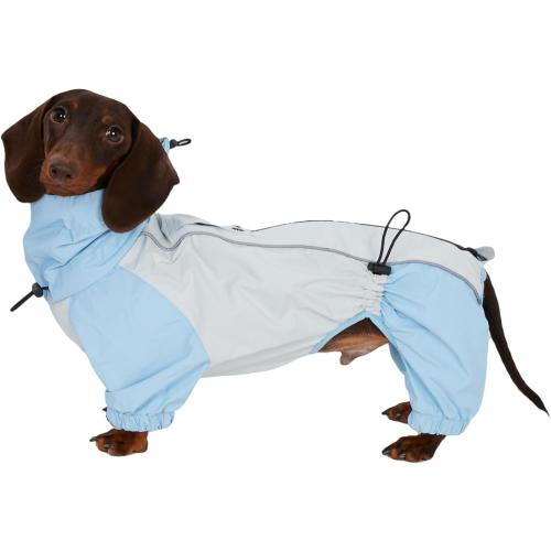 4 Pack....Dachshund Dog Raincoat with Legs, Waterproof Full Body Jacket, Hooded Outdoor Windbreaker for Small & Medium Dogs, Mini Dachshund Puppy Coat (Small (9-13lbs))