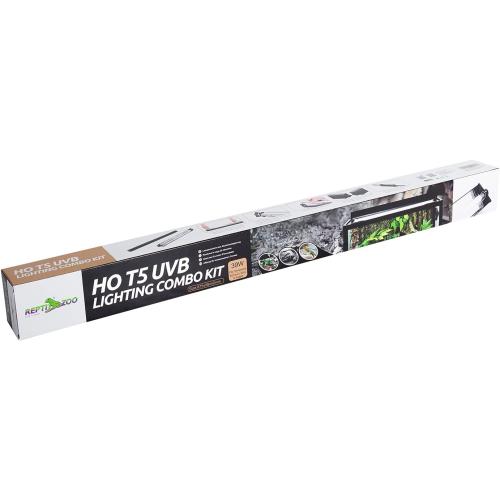 REPTI ZOO T5 HO UVB Lighting Combo Kit, Terrarium Hood Comes with Desert 10.0 UVB T5 Lamp (39W)