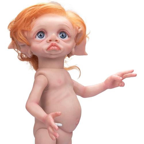 Pinky Reborn Elf Dolls 17 inch 45 cm Reborn Elf Doll Silicone Body Realistic Baby Silicone Full Body Reborn Baby Elf Avatar Real Life Anatomically Correct Babies Dolls (Pink)