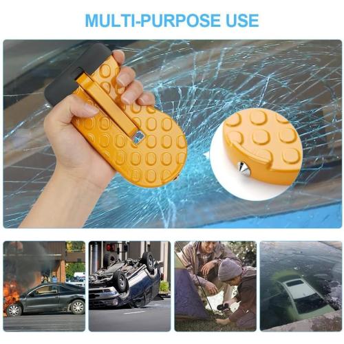 Yellow 2 Pack Car Door Step for Easy Roof Access -Multi-Foldable Aluminum Alloy Car Step Hook for Most Cars, SUVs, Trucks - with Glass Breaker - Roof Rack Accessories - Max Load 400 lbs(Yellow 2 Pack)