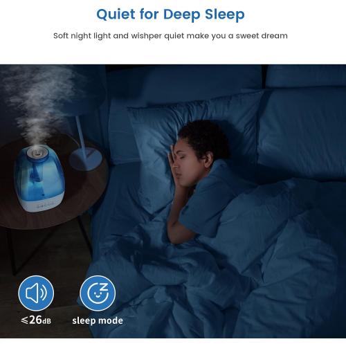 Humidifiers for Bedroom Large Room Home - 4.5LCool Mist Humidifier for Baby and Plants, Lasts Up to 37 Hours,Sleep Mode,Adjustable Mist,Timer,Night Light,Quiet,Auto Shut-Off (Blue)‼️Light dirt‼️
