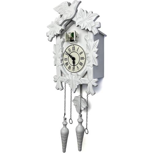 Rylai Cuckoo Clock Large Wooden Wall Clock Handcrafted 13x9.5 Inch (BROWN)