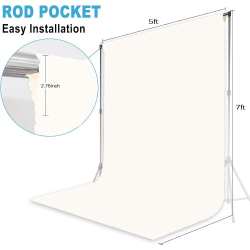 Ivory Backdrop for Photoshoot Professional Photo Backdrop Background Curtain for Product Photography Portraits Wedding Party Live Streaming Video Recording 5X7 FT