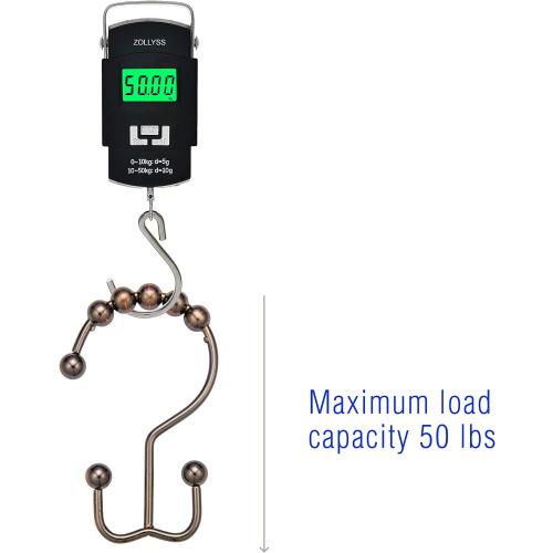 2lbDepot Shower Curtain Rings Hooks - Bronze Finish - Premium 18/8 Stainless Steel - Oil Rubbed Double Hooks with Easy Glide Rollers Rust Resistant - Six Finishes Available - Set of 12 for Shower Rod