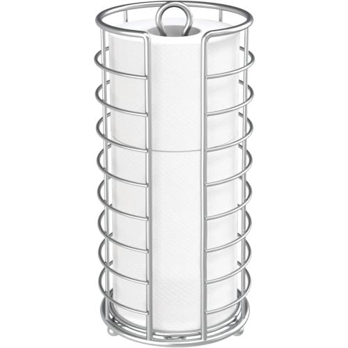 Toilet Paper Holder Stand, Freestanding Bathroom Toilet Paper Organizer, 3 Mega Roll Toilet Paper Holder for Under Sink, Vanity, Cabinet Shelf (Silver)