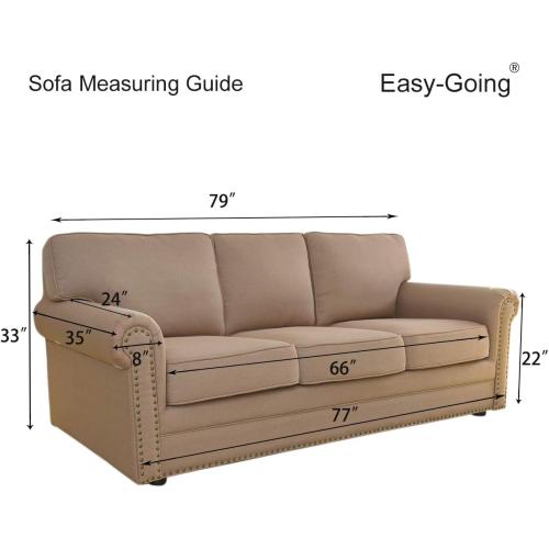 Easy-Going Reversible Couch Cover Soft Mat Sofa Size, Chocolate/Beige | Stain and Tear Resistant Suitable for 3 Cushion Couch Washable Water Resistant Non-slip Furniture Protector Cover for dogs