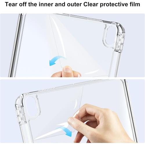 Detachable Case for iPad (A16) 11th/10th Generation 11 Inch/10.9 Inch (2025/2022) with Pencil Holder - 2-in-1 Removable Sliding Cover with Full Clear Back, Lanscape & Portrait Angle, Black