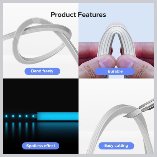 BTF-LIGHTING Silicone LED Channel System 49.2Ft Flexible Milky White Cover DIY Spotless Tube for ≤30mm Width LED Strip,Neon Rope Light Channel Diffuser, for Kitchen Cabinet, Room, Patio(No LED Strip)