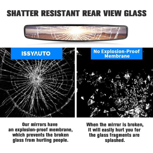 BLACK ISSYAUTO 15 Ultra Clear SXS UTV Center Mirror Compatible with Polaris RZR 800 900 1000 Turbo PRO XP, Pioneer 1000, Arctic Cat Wildcat, UTV Rear View Mirror with Convex Design Only Fit 1.75 Roll Bar