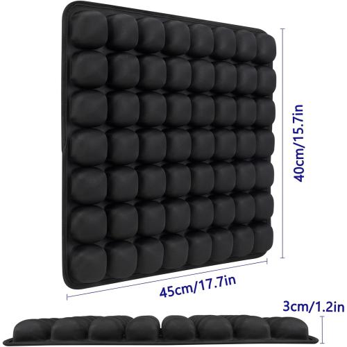 SUNFICON Air Cushion Inflatable Chair Air Seat Cushion Car Portable Breathable Comfort Cushion Office Wheelchair Pad Orthopedics Pain Pressure Relief Cushion Camping Seat Mat 18 x 16 x1 in Black