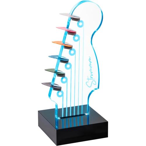 Light Up Guitar Pick Holder – 7-Color Changing LED Pick Storage Display & Night Light – USB Powered Novelty Room Decor, Holds 6 Picks – Cool Guitar Gift for Men, Musicians & Guitarists