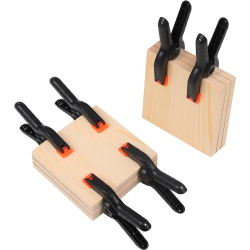 12 Pack Plastic Spring Clamps, 3.5inch Small Heavy Duty Clips for Crafts, Backdrop Stand, Woodworking, Photography Studios (Black)
