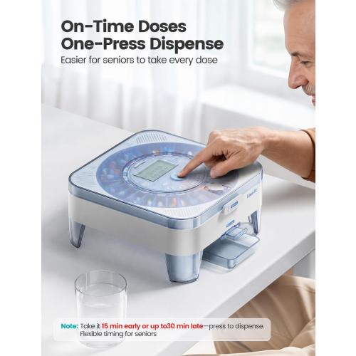 28-Day (1X) Automatic Pill Dispenser, No APP with Alarm & Desiccant