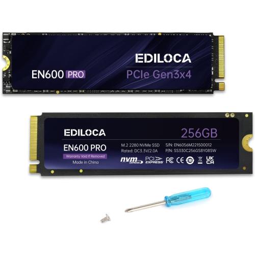 EN600 PRO SSD 256GB PCIe 3.0 Gen 3x4, NVMe M.2 2280, Up to 3200MB/s, Internal Solid State Drive, SLC Cache 3D NAND TLC, Graphene Cooling Sticker, Storage for PC, Desktop and Laptops