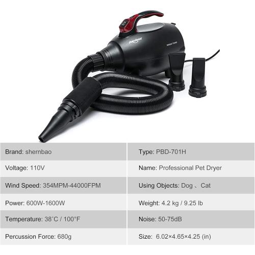 High Velocity Professional Dog Pet Grooming Hair Drying Force Dryer Blower 4.5HP (PBD-701H)