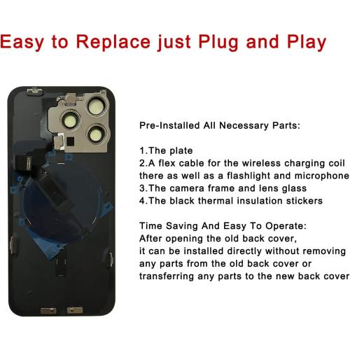 Rear Back Glass Replacement for iPhone 15 Pro Max 6.7-inches with Reparing Tool Kit and All Necessary Parts (Natural Titanium)