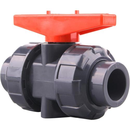 DERNORD PVC True Union Ball Valve with Full Port, EPDM O-Rings, and Reversible PTFE Seats,Rated at 200 PSI (1/2 inch Socket)