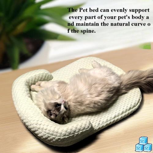 CkuionMAX Cat Bed Cooling Mat for Cats & Small Dogs - Self-Cooling, Soft, Leak-Proof, Lightweight, Washable, Indoor/Outdoor Use(17.72''X3.94''X13.78'',Blue)