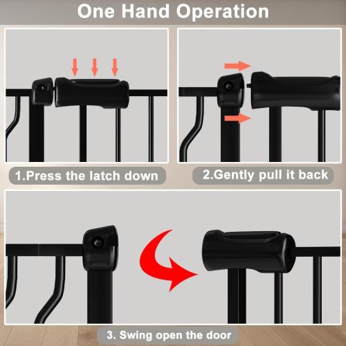 Fairy Baby Safety Gate 14.17 inch Extension for Extra Wide Baby Gate Dog gate Pressure Mounted Walk Through Pet Gate Black