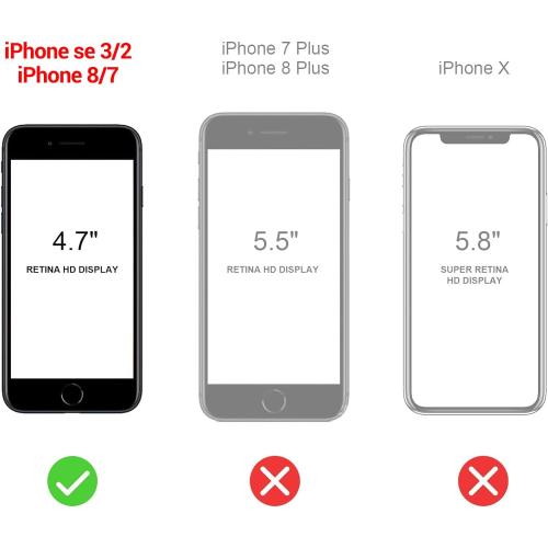 for iPhone SE Case 2022/2020/3rd/2rd,iPhone 8/7 case [Shockproof] [Dropproof] [Military Grade Drop Tested] with Non-Slip Removable Heavy Duty Full Body Phone Case-Black