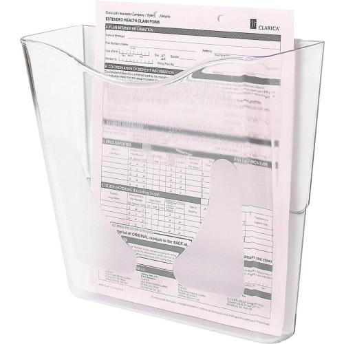 Deflecto 63001 Wall Pocket, Vertical, Ltr, 10-1/4-Inch x4-Inch x10-Inch , Clear