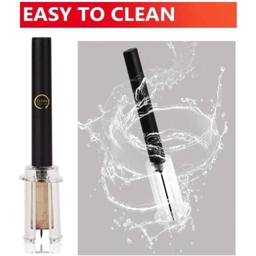 Black Air Pressure Pump Bottle Opener With Foil Cutter,Aerator Pourer,Vacuum Stopper(4PCS),Simple Cork Remover,Efficient Corkscrew Bottle Opener,Great For Wine Lovers,Perfect Wine Gift.