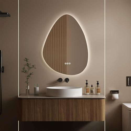 Led Mirror for Bathroom, 24x32 Inch Bathroom Vanity Mirror with Lights, Human Body Sensing, Shatter-Proof, Anti-Fog, 3 Colors and Dimmable, Backlit Light Up Bathroom Mirror Wall Mounted.
