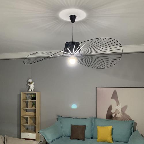 Black Modern Vintage Chandelier, Restaurant & Living Room - LED 42W, Vertigo Design E27 Socket (Black, 100cm)