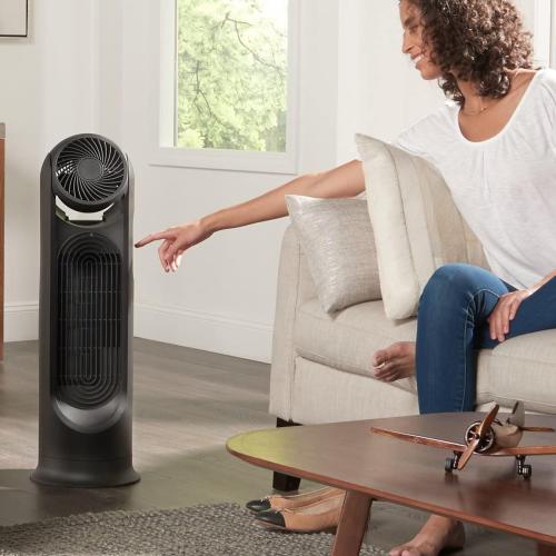 Honeywell TurboForce Tower Fan, 2-in-1 Fan with 6 speeds, quiet operation quality. Stylish Tower Fan for home, room, bedroom or home office - Black, HYF502
