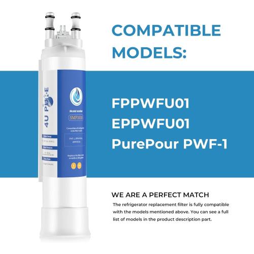 FPPWFU01 Replacement Compatible with EPPWFU01 PureAdvantage PWF-1 FPPWFU01 PurePour PWF-1 Water and Ice Filter, 1 Pack