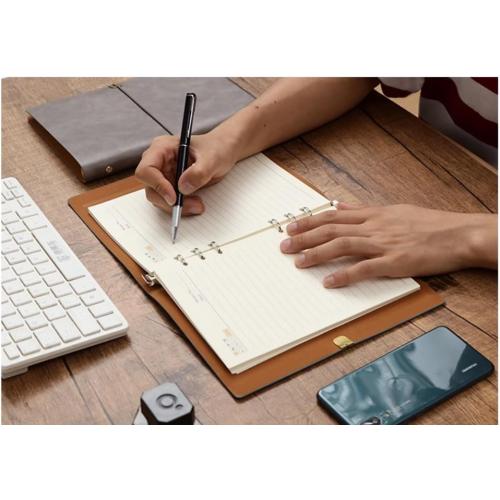 KAFENDA A5 6 Ring Vegan Leather Refill Notebook 80 Sheets (Red)