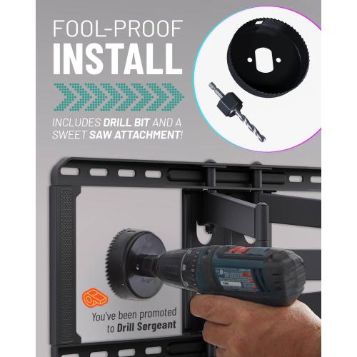 ECHOGEAR in-Wall Cable Management Kit for Power & Low Voltage Cords – Hide TV Wires Behind The Wall – Includes 3.75” Diameter x 3.25” Depth Modules, 6ft Extension Cord, Drywall Hole Saw Attachment
