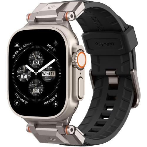 Spigen DuraPro Armor Durable Metal Connector Strap Designed for Apple Watch Band Compatible with Ultra 2/1 49mm, Series 10 46mm, 9/8/7 45mm, SE2/SE/6/5/4 44mm, 3/2/1 42mm