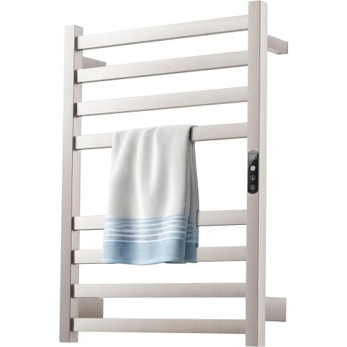 Towel Warmer Brushed Heated Towel Rack for Bathroom Wall Mounted Electric Towel Dryer Rack with Temperature Control and 24 Timer Plug-in/Hardwired
