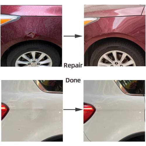 67pcs/Set Car Paintless Dent Removal Kit, Auto Fender Damage Repair Big Curved Rod Crowbar Puller Lifter Rods Tools with Glue Tabs, Glue Sticks, Leveling Tools and more for Car Body Dent Repair