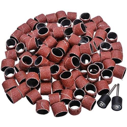 3/8 80 Sander Grit Sanding Band Sleeves Drum Sandpaper Rubber with 2 Mandrels Kit - (Ships From: United States)