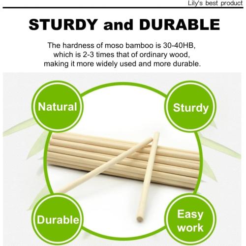 HOPELF 25PCS Dowel Rods Wood Sticks Wooden Dowel Rods - 3/8 x 48 Inch Bamboo Sticks - for Crafts，Hardwood Dowel Rod Assortment，Wooden Rod Sticks Doweling Rods， DIYers.