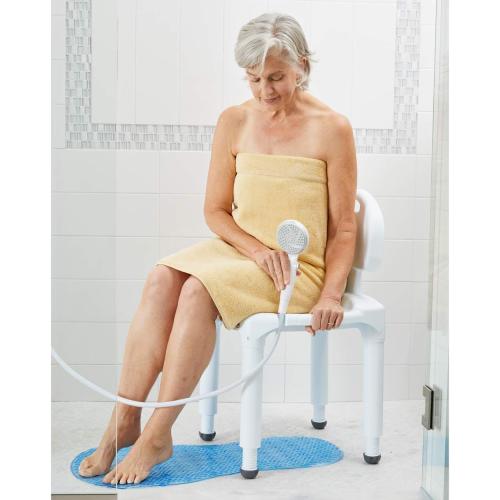 Carex Bath Seat And Shower Chair with Backrest for Seniors, Bath Chair For Elderly, Disabled, Handicap, and Injured Persons, Supports Up To 400lbs, Shower Seat For Inside Shower, Made in USA