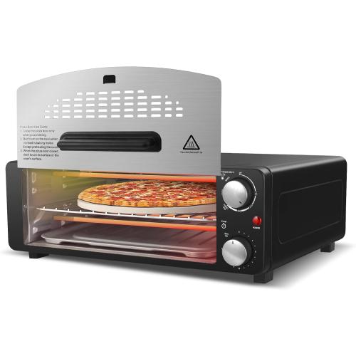 broken leg - need clean - Electric Pizza Oven Indoor Countertop Pizza Oven Commercial Pizza Maker Machine Bake 12 Pizzas in Minutes, 1200W Toaster Oven for Home with Timer, Removable Door