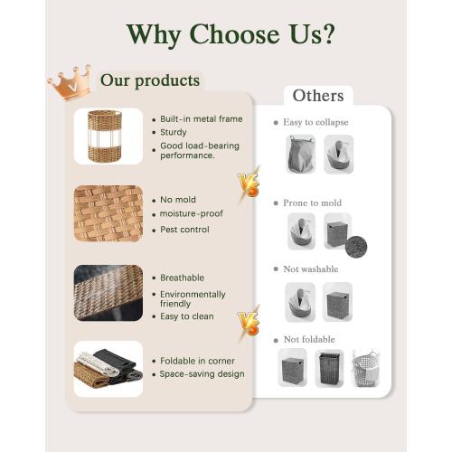 SETVSON 34.3 Gal (130 L) Large Laundry Hamper Laundry Basket Round Handwoven Wicker Laundry Baskets Rattan Laundry Basket with Removable Bag Handles 2 Mesh Bags for Living Room Bedroom Natural(No Lid)