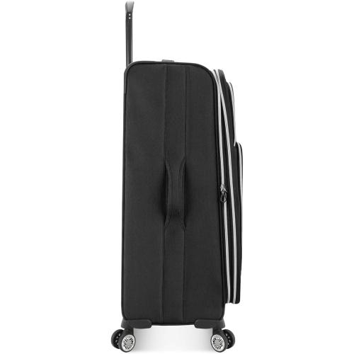 Color Black Traveler's Choice Lares Softside Expandable Luggage with Spinner Wheels, Black, 3 Piece Luggage Set